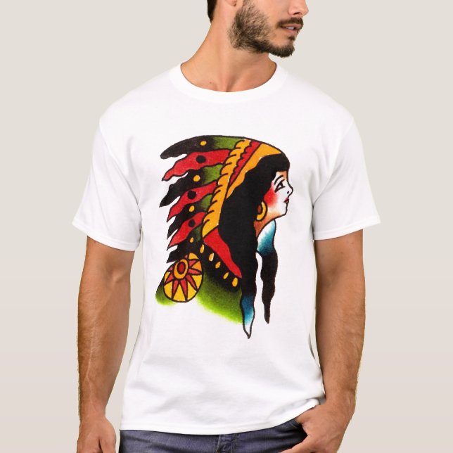Indian girl head Percy Waters by Gentle T-Shirt (Front)