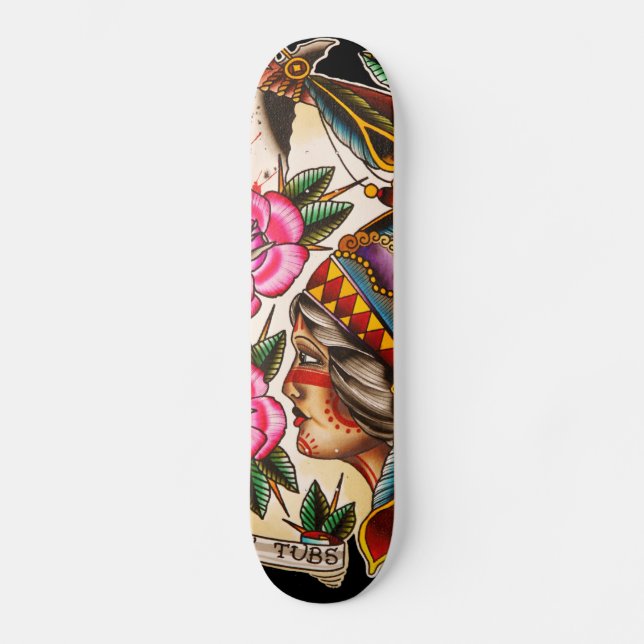 indian girl skateboard deck (Front)