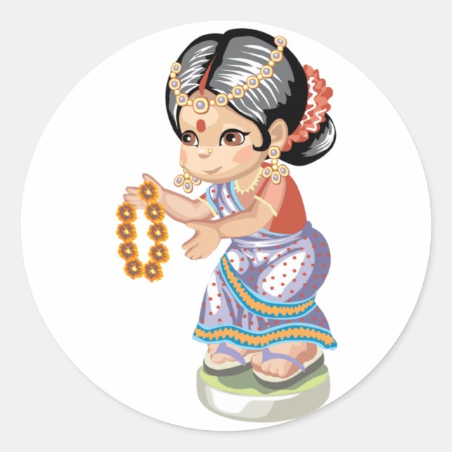 Indian Girl Sticker (Front)
