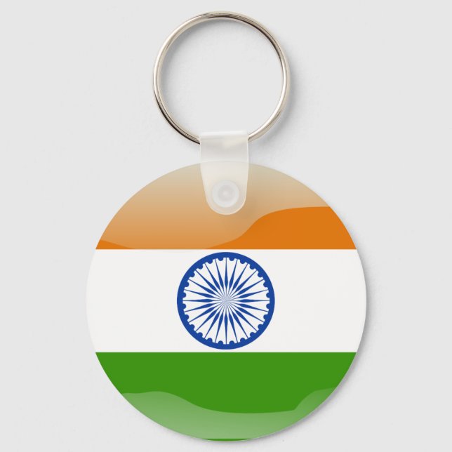 Indian glossy flag keychain (Front)