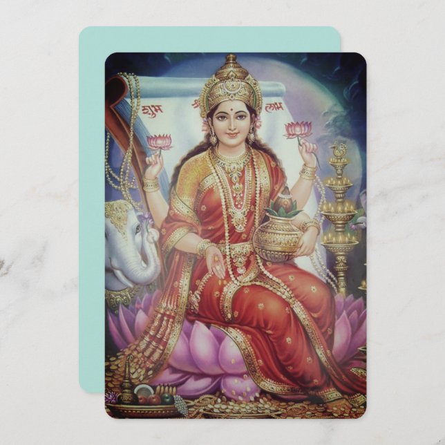 Indian Goddess Lakshmi - Greeting Card (Front/Back)