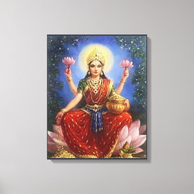 Indian Goddess Ma Lakshmi - Wrapped Canvas Print (Front)