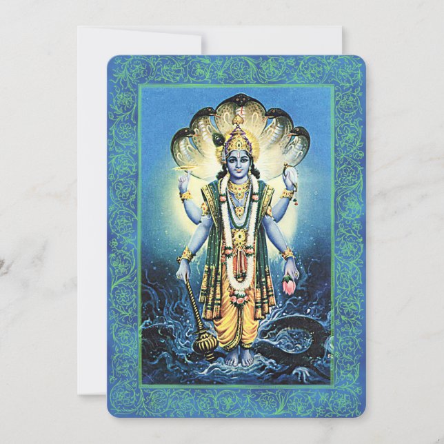 Indian Gods/Vishnu - Invitation Card (Front)
