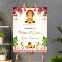 Indian Graha Pravesh Welcome Sign: Housewarming De