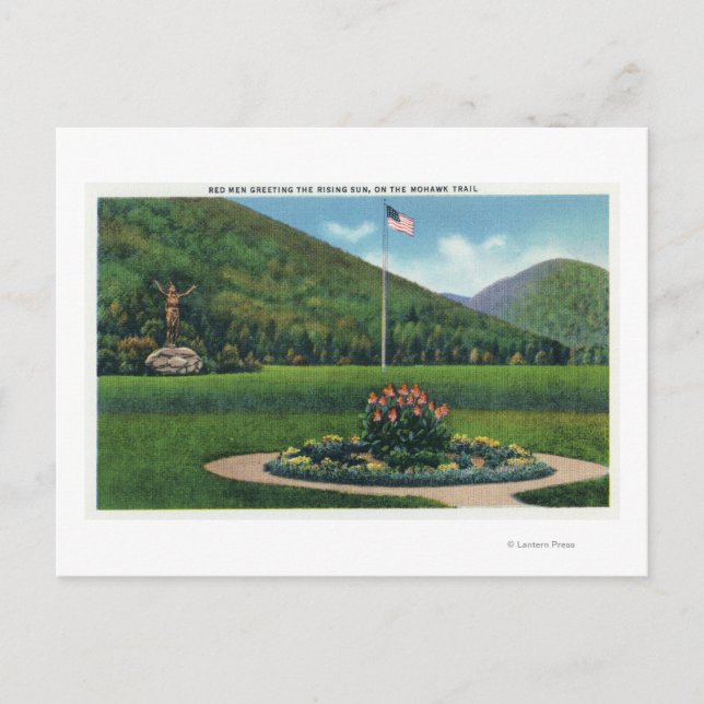 Indian Greeting the Rising Sun Statue Postcard (Front)