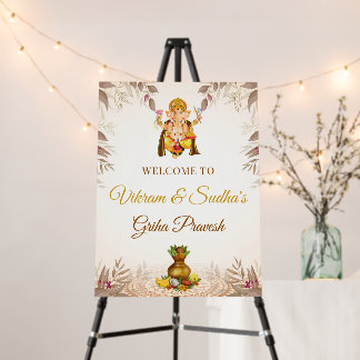 Indian Griha Pravesh Welcome Foam Board