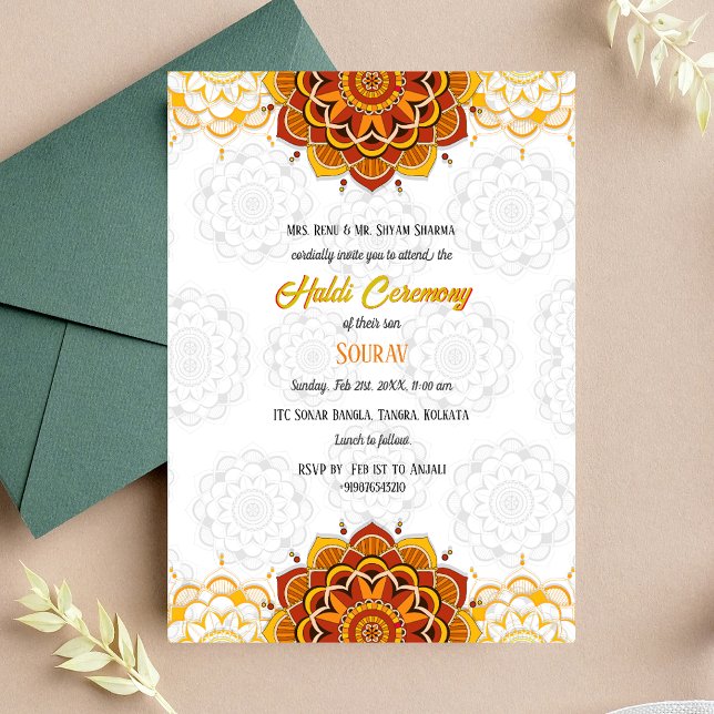 Indian Groom Haldi Ceremony Invitation (Creator Uploaded)