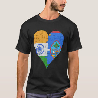 Indian Guamanian Flag Heart T-Shirt