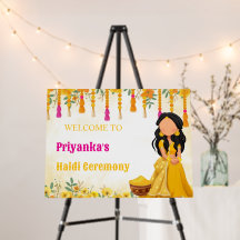 Indian Haldi Ceremony Welcome Sign, Maiyan Sign