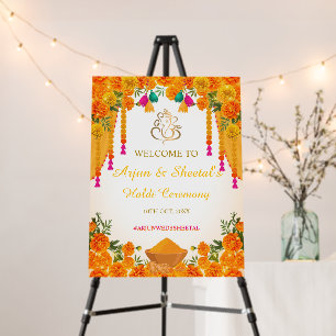Indian Haldi Ceremony Welcome Sign, Maiyan Sign