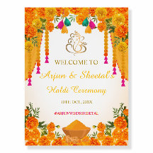 Indian Haldi Ceremony Welcome Sign, Maiyan Sign
