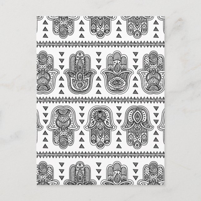 Indian Hand Drawn Hamsa Doodle Postcard (Front)
