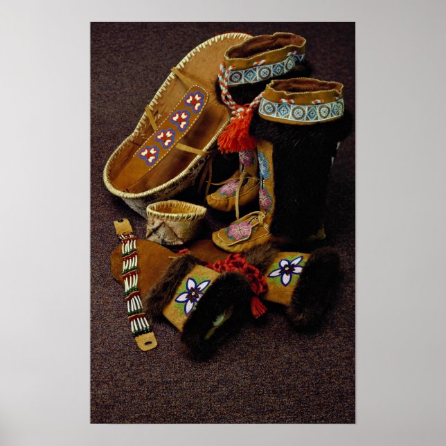 Indian handcrafts by the Athabaskan Indians, Alask Poster (Front)