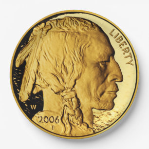 Indian Head Gold Coin Paper Plates