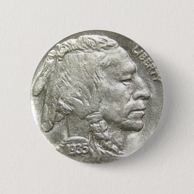 INDIAN HEAD NICKEL BUTTON (Front)