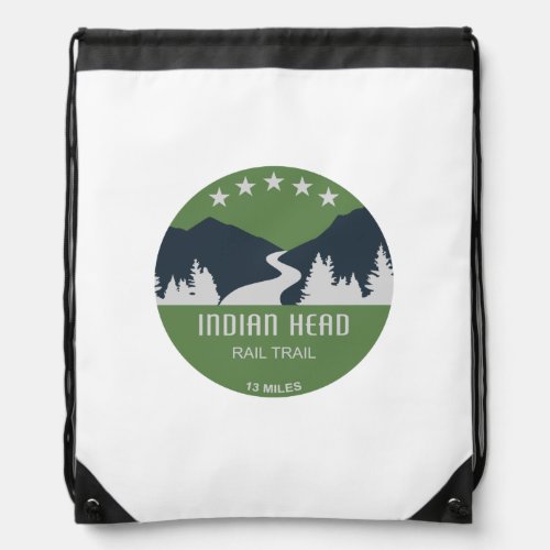 Indian Head Rail Trail Drawstring Bag