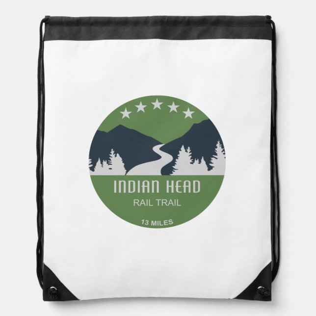 Indian Head Rail Trail Drawstring Bag (Front)