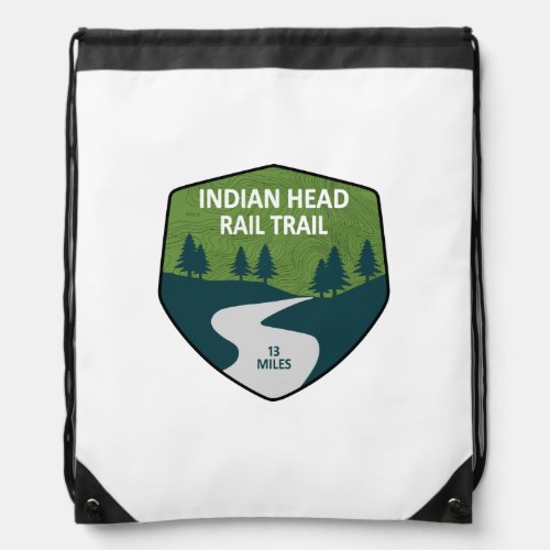 Indian Head Rail Trail Drawstring Bag