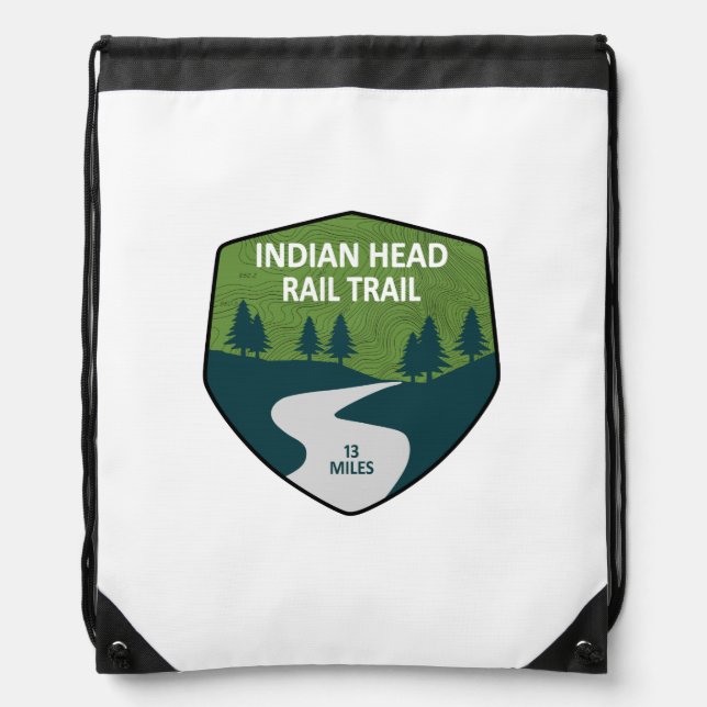 Indian Head Rail Trail Drawstring Bag (Front)