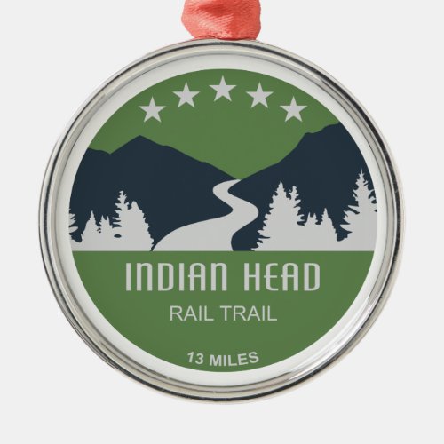 Indian Head Rail Trail Metal Ornament