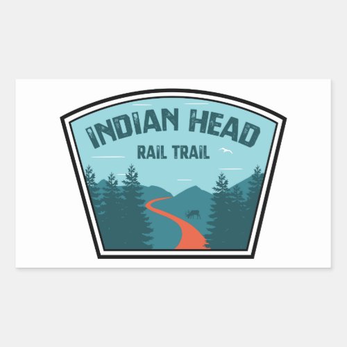 Indian Head Rail Trail Rectangular Sticker