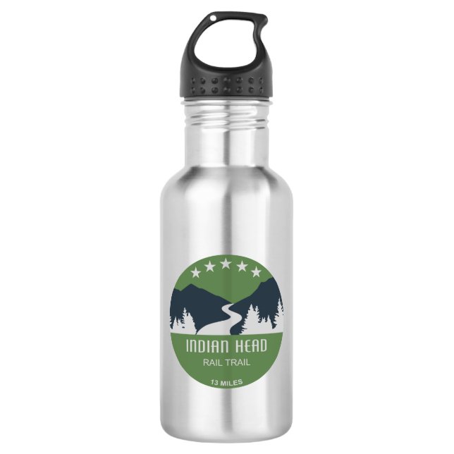 Indian Head Rail Trail Stainless Steel Water Bottle (Front)