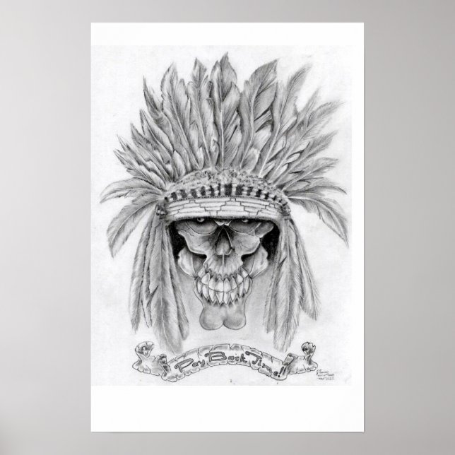 indian head skull poster (Front)