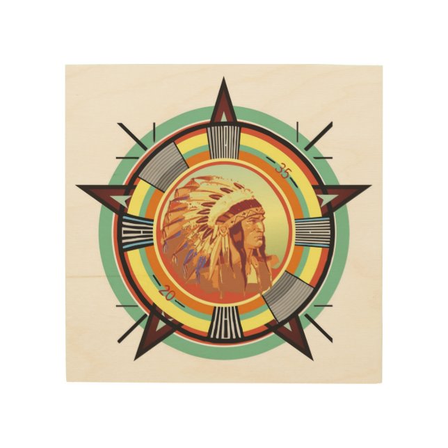 Indian Head Test Pattern 8" x 8" Wood Wall Art (Front)