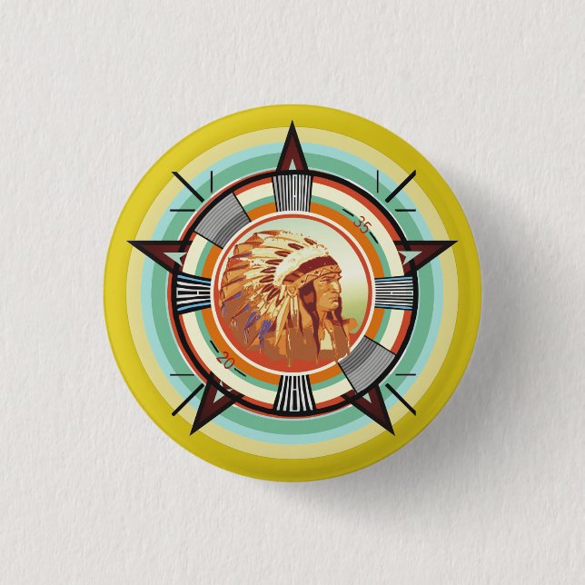 Indian Head Test Pattern Button (Front)
