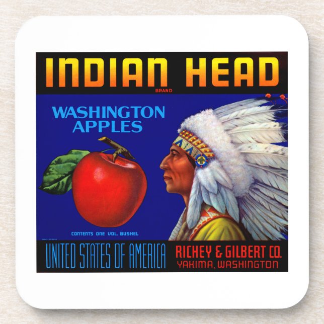 Indian Head Washington Apples Coaster (Front)
