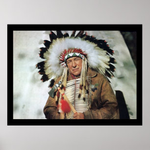 Indian headdress photograph poster