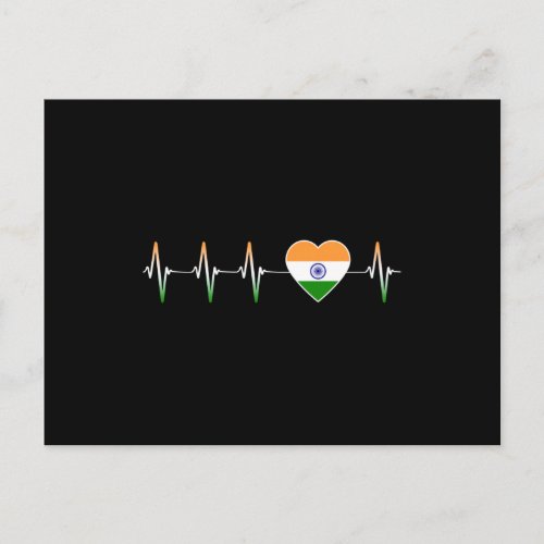 Indian Heartbeat I Love India Flag Heart Country Postcard