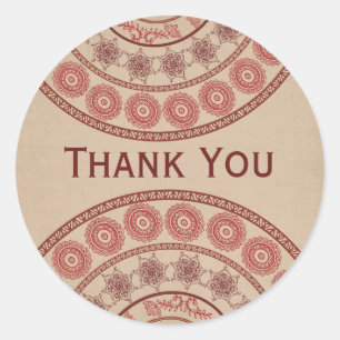 Indian Henna Mehndi Wedding Oval Sticker