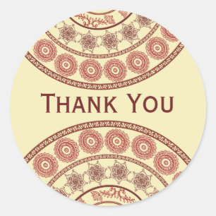 Indian Henna Mehndi Wedding Oval Sticker