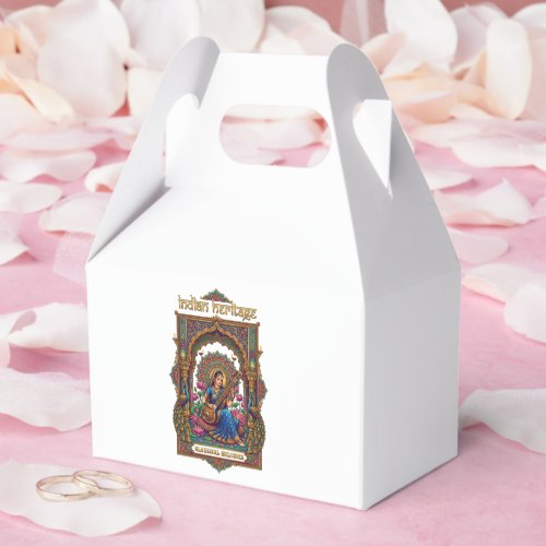 Indian Heritage: Classical Musician Veena Art Favor Boxes