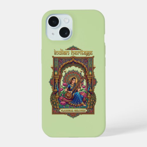 Indian Heritage: Classical Musician Veena Art iPhone 15 Case