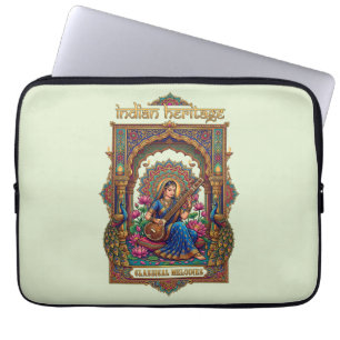 Indian Heritage: Classical Musician Veena Art Laptop Sleeve