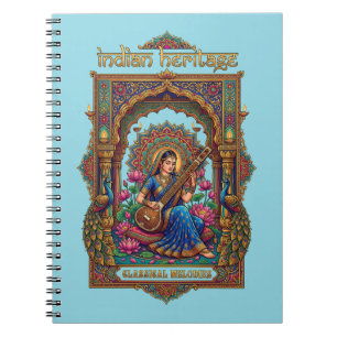 Indian Heritage: Classical Musician Veena Art Notebook