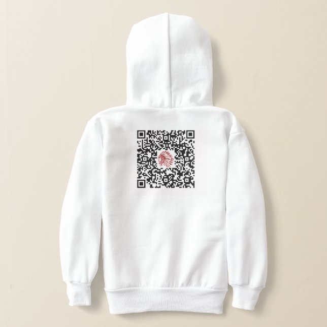 "Indian Hills Elementary Chiefs Organic Hoodie-QR Hoodie (Laydown Back)
