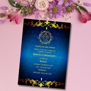 Indian Hindu Boy Dhoti Ceremony Pancha Kattu Invit Invitation