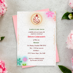 Indian Hindu Boy Dhoti Ceremony Pancha Kattu Invitation