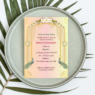 Indian Hindu Boy Dhoti Ceremony Pancha Kattu Invitation