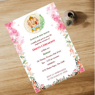 Indian Hindu Boy Dhoti Ceremony Pancha Kattu Invitation