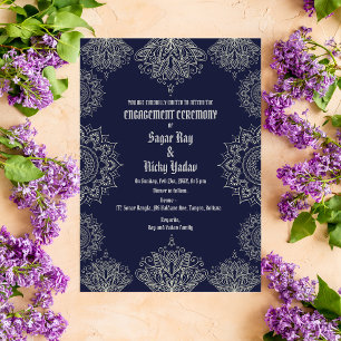 Indian Hindu Engagement Ceremony Invitation