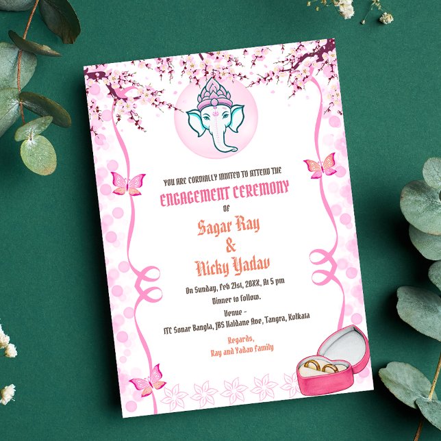 Indian Hindu Engagement Ceremony Invitation (Creator Uploaded)