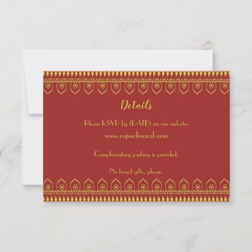 Indian Hindu Ganesh Wedding Details Card