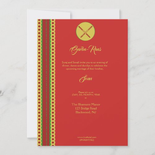 Indian Hindu Ganesh Wedding Invite Garba Mehndi