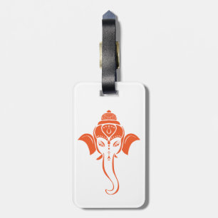 Indian Hindu God Ganesh /Ganesha Simple Orange Luggage Tag
