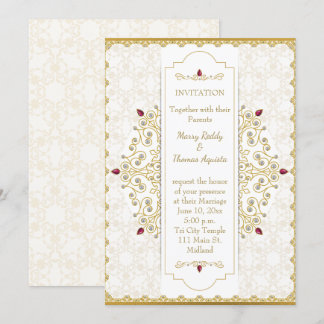 Indian Hindu Gold Wedding Invitation