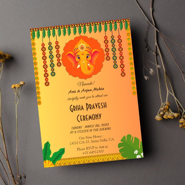 Indian Hindu House Warming Griha Pravesh Invitation (Creator Uploaded)